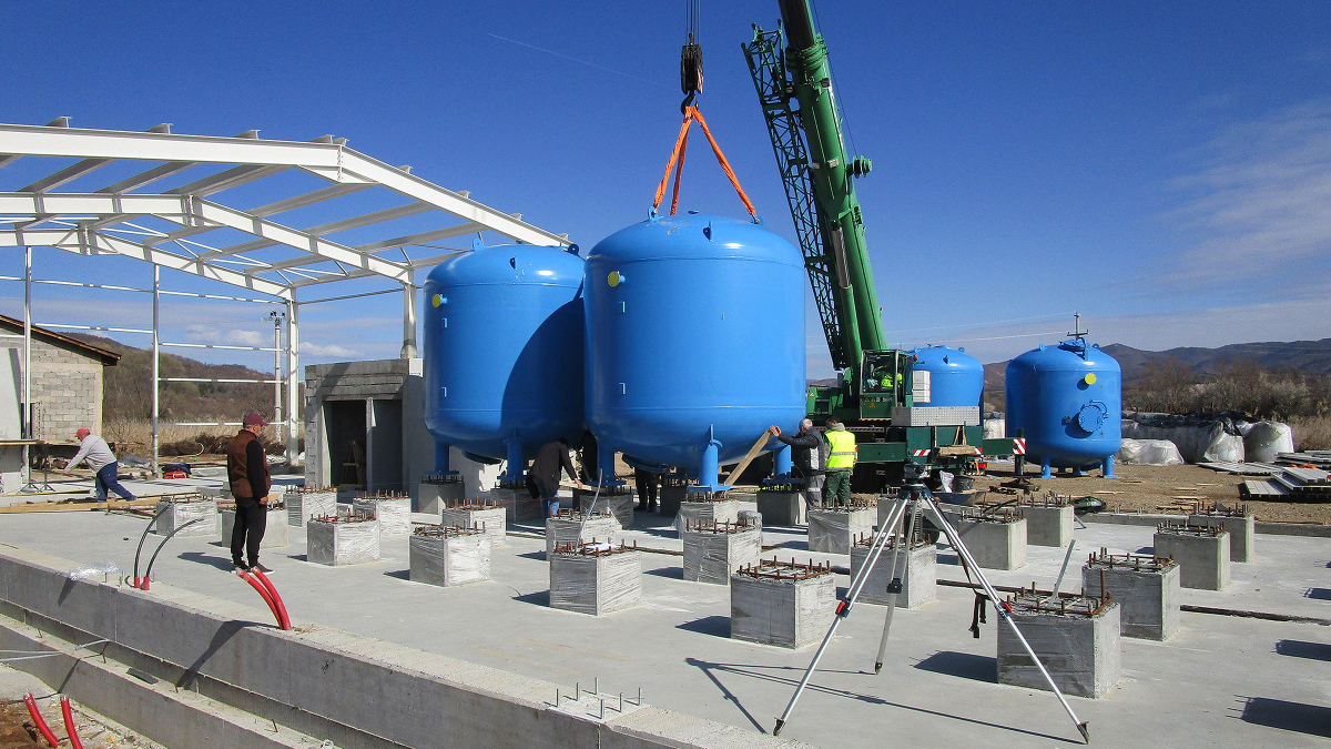 Neue Trinkwasseraufbereitungsanlage (5'200 m3/d) in Nordmazedonien